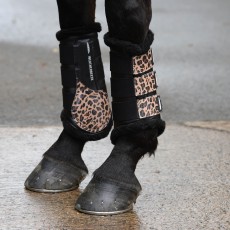 Weatherbeeta Leopard Brushing Boots (Brown Leopard)