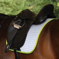 Weatherbeeta Reflective Prime Dressage Saddle Pad (Silver/Yellow)