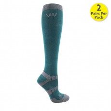 Woof Wear Long Bamboo Waffle Riding Sock (British Racing Green)