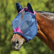 Weatherbeeta Comfitec Deluxe Durable Mesh Mask With Ears (Navy/Purple)