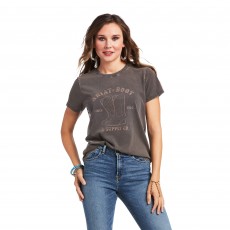 Ariat Women's REAL Boot CO. Tee (Charcoal Mineral Wash)