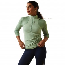 Ariat Womens Breathe 1/4 Zip Baselayer (Basil)