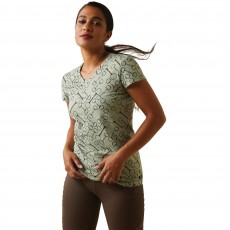 *Clearance* Ariat Womens Snaffle T-Shirt (Basil Heather)