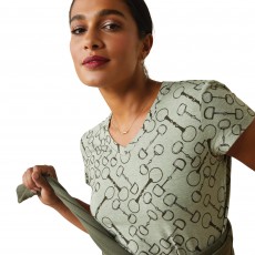 *Clearance* Ariat Womens Snaffle T-Shirt (Basil Heather)