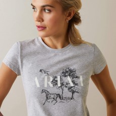 Ariat Womens Toile Scene T-Shirt (Heather Grey) Ariat Womens Toile Scene T-Shirt (Heather Grey)