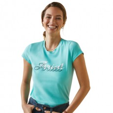 Ariat Womens Varsity Outline T-Shirt (Pool Blue) Ariat Womens Varsity Outline T-Shirt (Pool Blue)