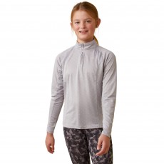 Ariat Youth Sunstopper 2.0 1/4 Zip Baselayer (Silver Sconce Dot)