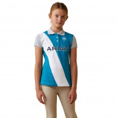 Ariat Youth Sunstopper 2.0 1/4 Zip Baselayer (Aqua Herd Print)