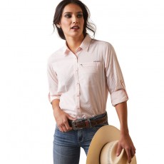 Ariat Womens Venttek Stretch Shirt (Coral Blush/White Check) Ariat Womens Venttek Stretch Shirt (Coral Blush/White Check)