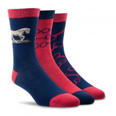 Ariat Womens Charm Crew Socks (Navy Snaffle)