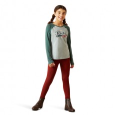 Ariat Youth Lets Ride Long Sleeve Tee (Arctic/Silver Pine)