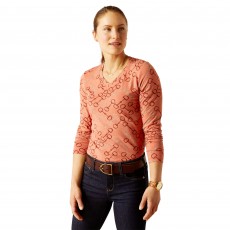 Ariat Women's Burnt Brick Bit Long Sleeve Tee (Burnt Brick)