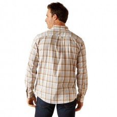 *OUTLET* Ariat Mens Napa Long Sleeved Shirt (Tan/Blue Check)