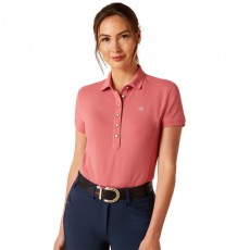 Ariat Womens Prix 2.0 Short Sleeve Polo (Slate Rose)