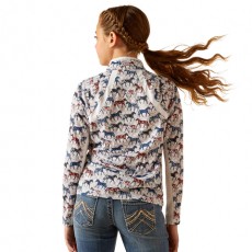 Ariat Youth Sunstopper 3.0 Long Sleeve Base Layer (Painted Ponies)