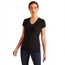 OUTLET* Ariat Womens Vertical Logo Short Sleeve T-Shirt (Black) OUTLET* Ariat Womens Vertical Logo Short Sleeve T-Shirt (Black)