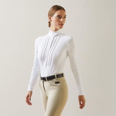 *OUTLET* Ariat Womens Luxe Long Sleeve Show Shirt (White)