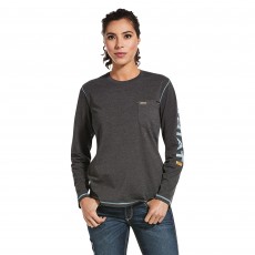 Ariat Womens Rebar Workman Logo T-Shirt (Charcoal Heather)