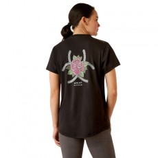 Ariat Womens Rebar Workman Rose T-Shirt (Black)