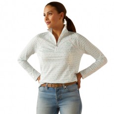 Ariat Womens Sunstopper 3.0 1/4 Zip Baselayer (Beach Glass Print)