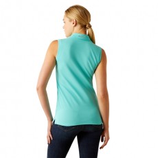 Ariat Womens Prix 3.0 Sleeveless Polo (Pool Blue)