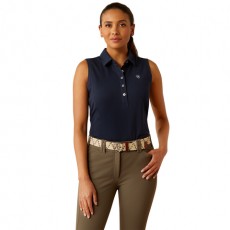 Ariat Womens Prix 3.0 Sleeveless Polo (Navy Eclipse)