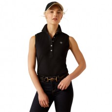 Ariat Womens Prix 3.0 Sleeveless Polo (Black)