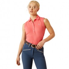 Ariat Womens Prix 3.0 Sleeveless Polo (Coral Paradise)