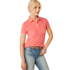 Ariat Womens Prix 3.0 Short Sleeve Polo (Coral Paradise)