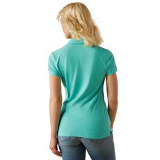 Ariat Womens Prix 3.0 Short Sleeve Polo (Pool Blue)