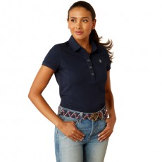 Ariat Womens Prix 3.0 Short Sleeve Polo (Navy Eclipse)
