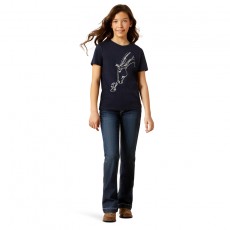 Ariat Youth Hay Girl T-Shirt (Classic Navy)