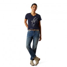 Ariat Womens Hay Girl T-Shirt (Navy)