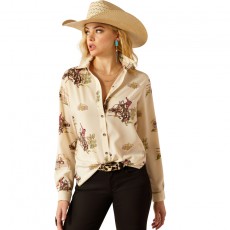 Ariat Womens Homestyle Button Up Shirt (Round Up Print)