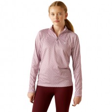 Ariat Youth Sunstopper 3.0 1/4 Zip Baselayer (Lavender Mist Tile)