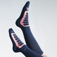 Woof Wear Long Bamboo Tech Riding Sock (Navy/Rose)