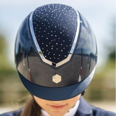 EQx Kylo Riding Helmet Standard Peak (Navy Gloss Crystal/Silver)