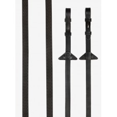 LeMieux Soft Rubber Reins (Brown/Silver)