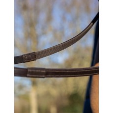 LeMieux Half Rubber Reins (Brown/Silver)