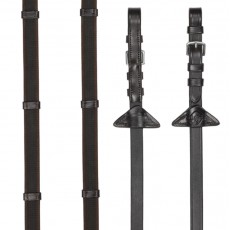 LeMieux Rubber Grip Continental Reins (Brown/Silver)