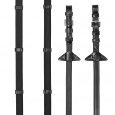 LeMieux Rubber Grip Continental Reins (Black/Silver)