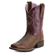 Ariat Youth Tombstone Square Toe Western (Vintage Bomber/Plum) Ariat Youth Tombstone Square Toe Western (Vintage Bomber/Plum)