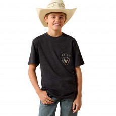 Ariat Boys American Bison Short Sleeve T-Shirt (Charcoal Heather)