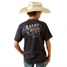 Ariat Boys American Bison Short Sleeve T-Shirt (Charcoal Heather)