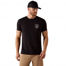 Ariat Mens Strip Patriotic Badge T Shirt (Black)