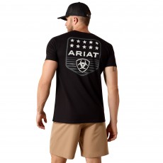 Ariat Mens Strip Patriotic Badge T Shirt (Black)