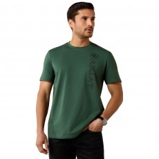 Ariat Mens Vertical Logo Short Sleeve T Shirt (Monstera)