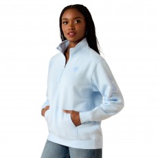Ariat Womens Foundation Logo 1/2 Zip Sweatshirt (Nantucket Breeze)