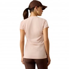 Ariat Womens Vertical Logo Short Sleeve T Shirt (Sepia Rose)