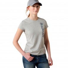 Ariat Youth Vertical Logo Short Sleeve T Shirt (Heather Grey/Navy) Ariat Youth Vertical Logo Short Sleeve T Shirt (Heather Grey/Navy)